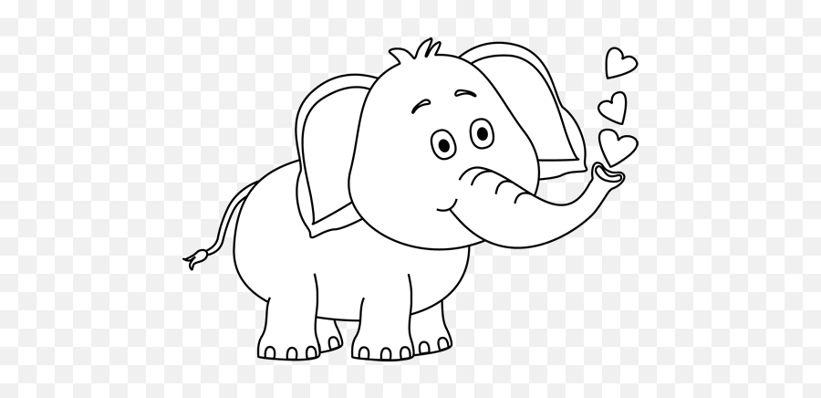 Library Of Elephant Jpg Black And White Download Images - Cartoon Elephant Black And White Clipart Emoji,Elephant Clipart