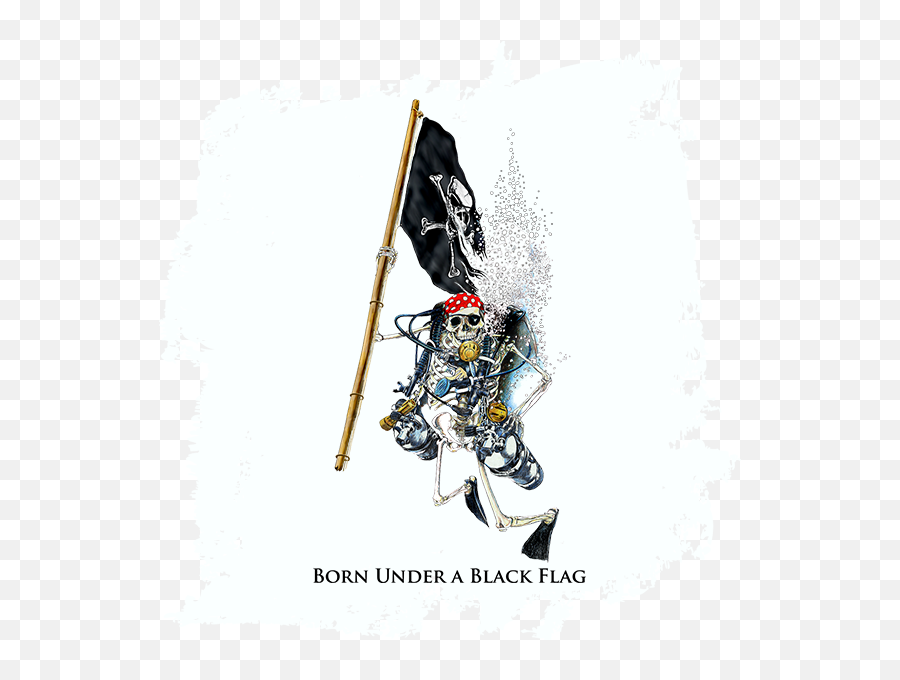 Skeleton Holding Pirate Flag - Upf 40 Long Sleeve Shirt Emoji,Pirate Flag Png
