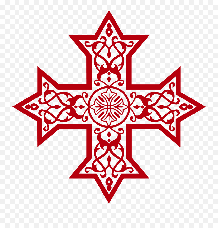 Download Hd Coptic Cross Decal - Coptic Cross Jpg Emoji,Cross Outline Png