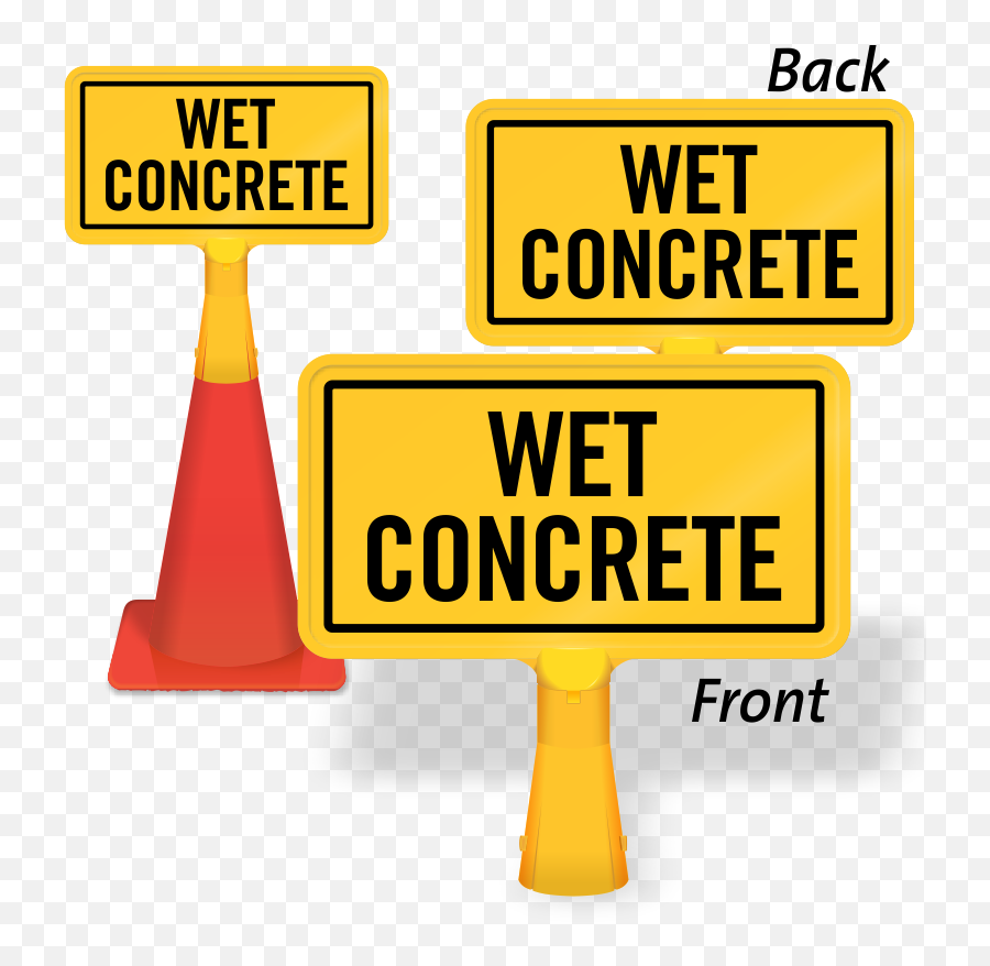 Wet Concrete Coneboss Sign Sku Cb - 1083 Emoji,Wet Clipart