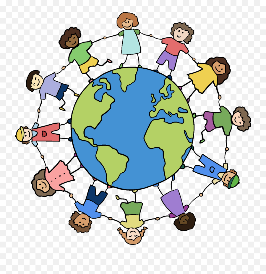 Clipart World Holding Hand Around World - Holding Hands People Holding Hands Around The World Clipart Emoji,World Clipart