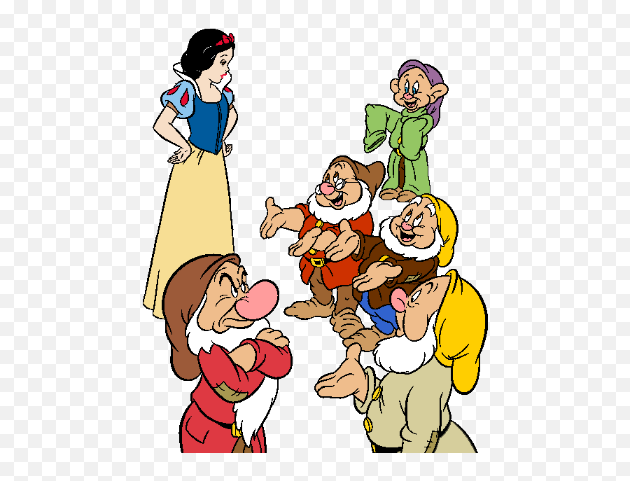 Snow White And The Seven Dwarfs Clip Art - Grincheux Blanche Neige Marche Emoji,Snow White Clipart