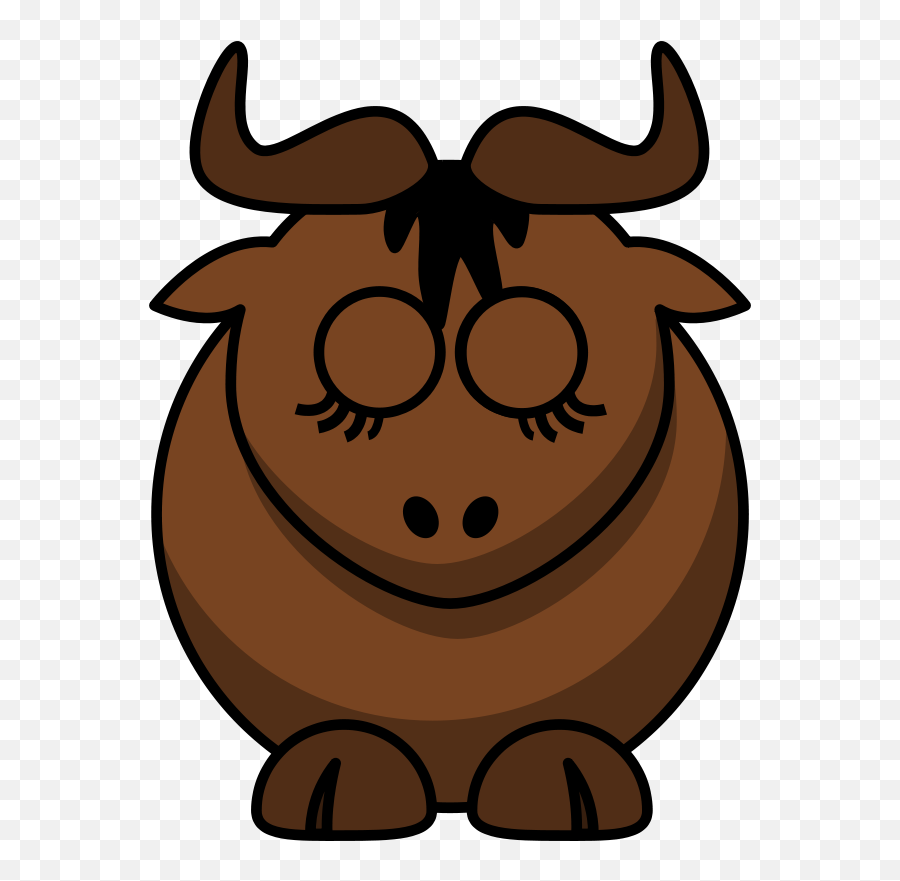 Download Goat Clipart Sleeping - Cartoon Gnu Full Size Png Cartoon Buffalo Emoji,Goat Clipart