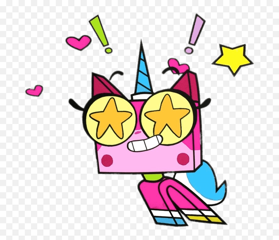 Unikitty Stars In Her Eyes Transparent Png - Stickpng Unikitty Star Eyes Emoji,Crazy Eyes Png