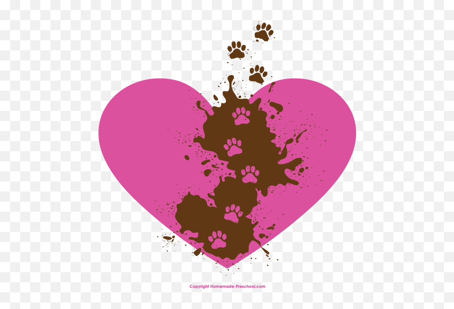 Free Paw Prints Clipart - Clip Art Heart With Paw Print Emoji,Paw Print Clipart