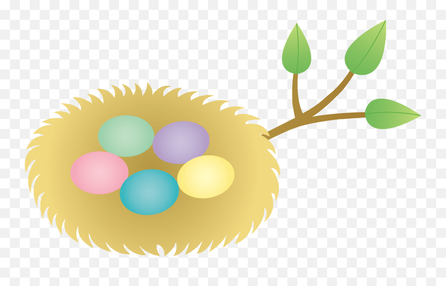 Free Easter Clip Art - Clipartsco Nest With 5 Eggs Clipart Emoji,Easter Clipart