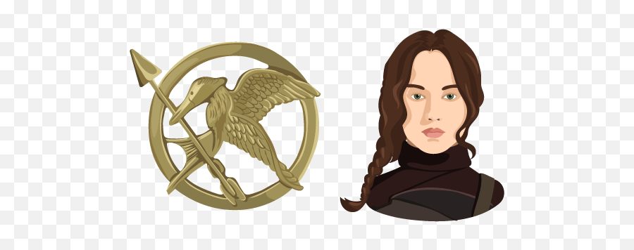 The Hunger Games Katniss Everdeen Cursor U2013 Custom Cursor - Fictional Character Emoji,Hunger Games Logo