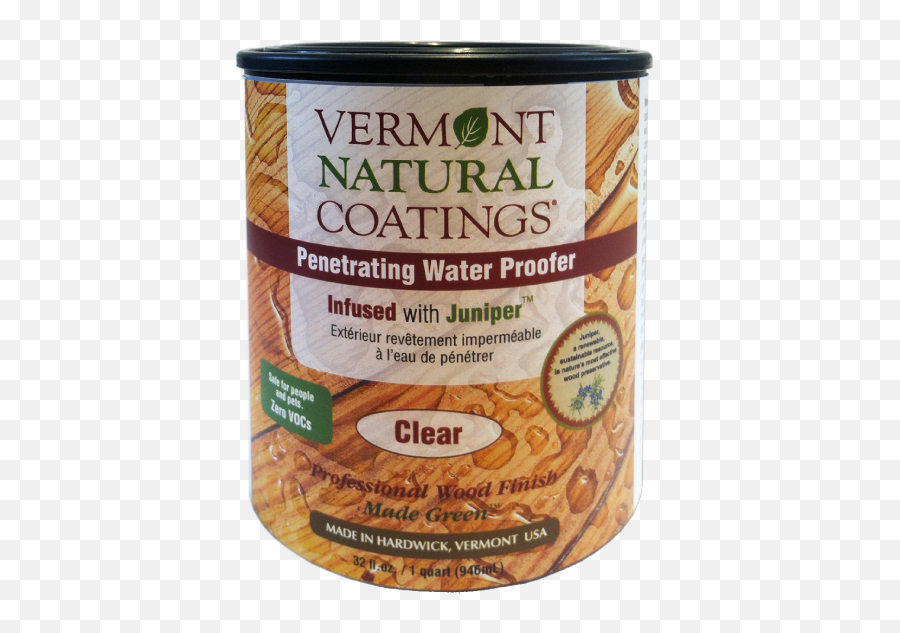 Vermont Natural Coatings Penetrating Water Proofer Infused With Juniper Emoji,All Natural Vermont's Finest Logo
