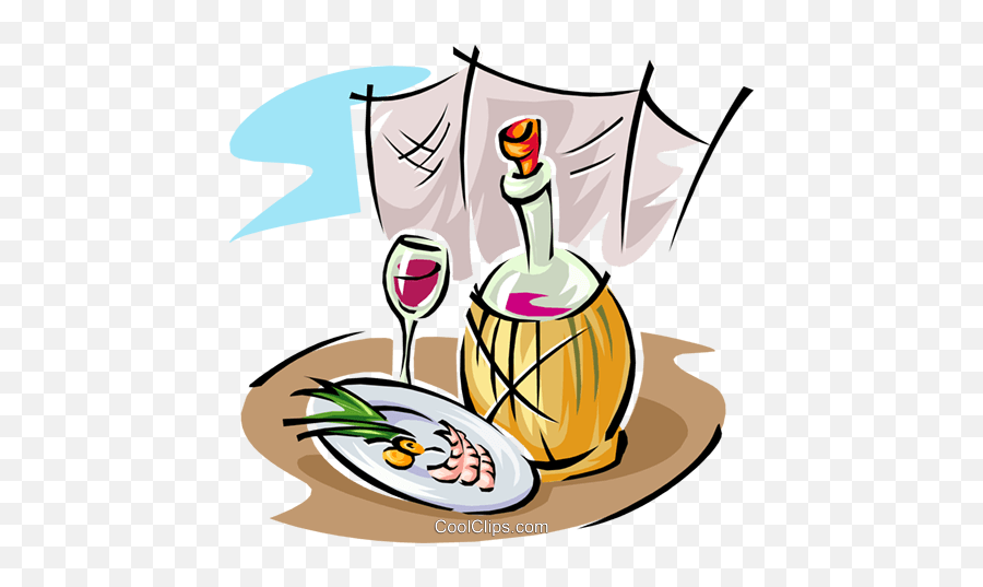 Wine And Food Royalty Free Vector Clip Art Illustration Emoji,Wine Clipart Free