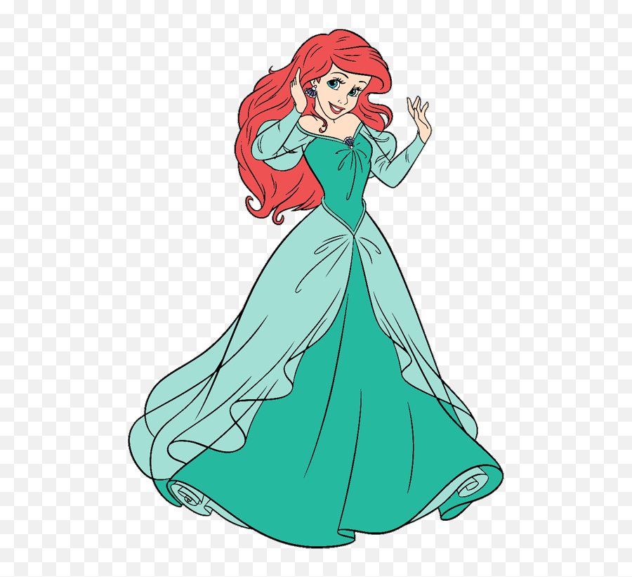 People The Little Mermaid Ariel As A Human In Green Dress Emoji,Mermaid Shell Clipart