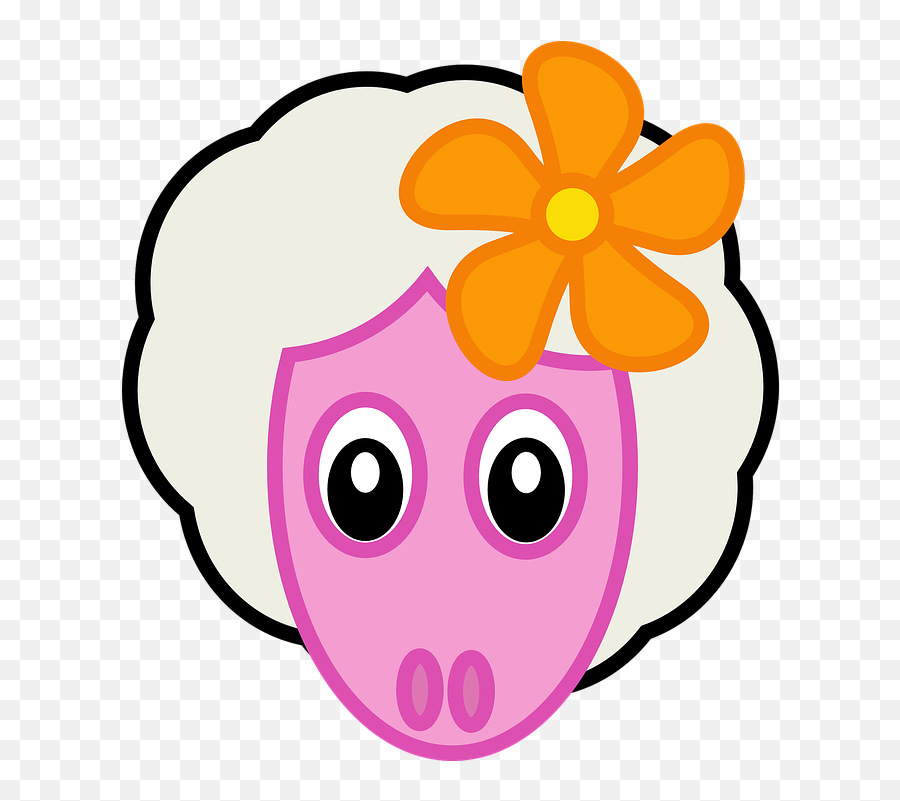 Sheep Flower Lovely - Free Vector Graphic On Pixabay Emoji,Sheep Face Clipart