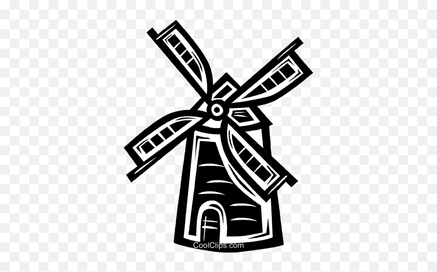 Dutch Windmill Royalty Free Vector Clip Art Illustration - Moinho Clip Art Emoji,Windmill Clipart