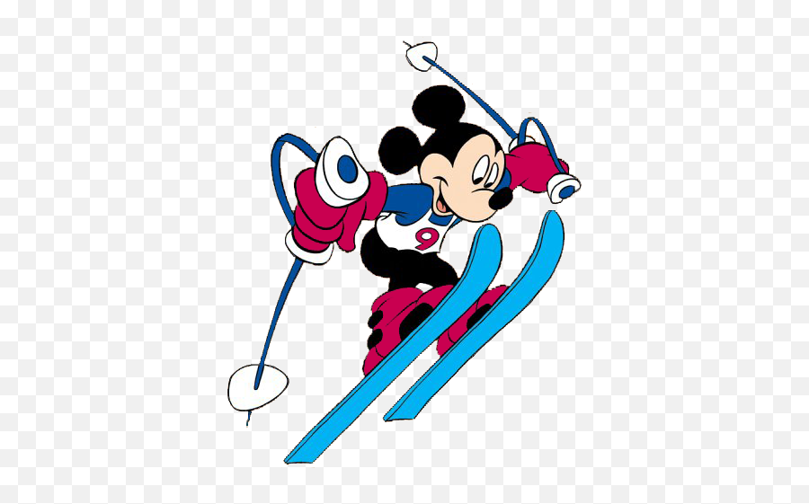 Mickey Mouse Clipart Ski - Mickey Mouse Sports Emoji,Ski Clipart
