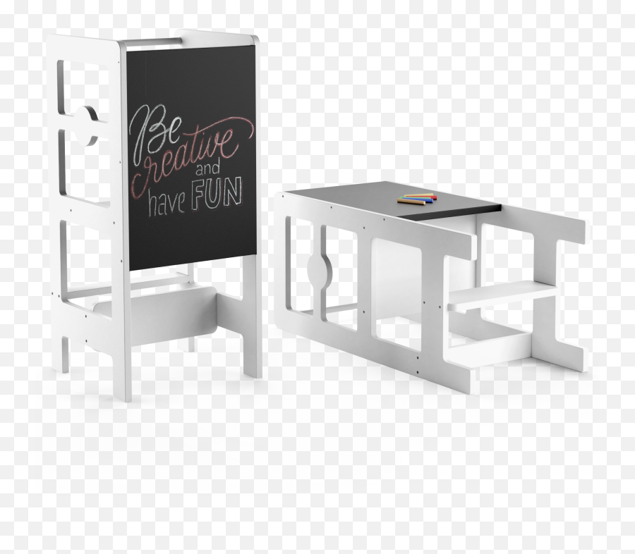 Kitchen Step Stool U0026 Chalkboard Desk For Toddlers - Kitchen Step Stool Chalkboard Desk For Toddlers Emoji,Chalkboard Png