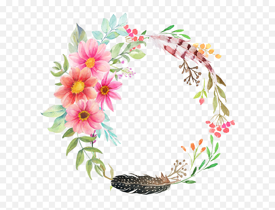 Flower Ring - Round Flower Frame Png Emoji,Flower Png