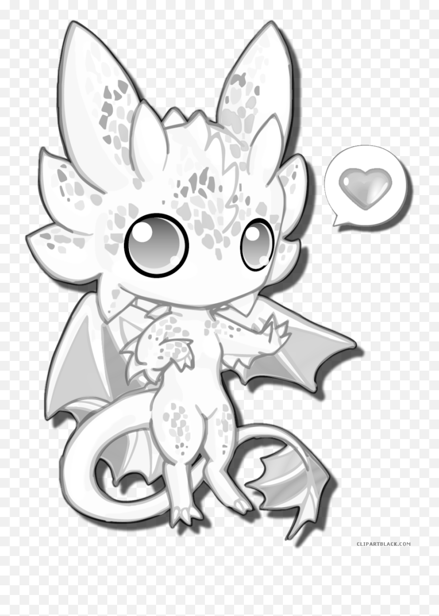 Dragon Clipart Cute Dragon Cute Transparent Free For - Anime Cute Animals Drawings Emoji,Dragon Clipart Black And White