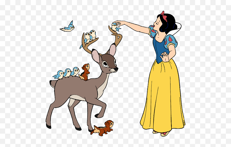 Snow White Deer Clipart Transparent Png - Clipart Snow White Animals Emoji,Snow White Clipart