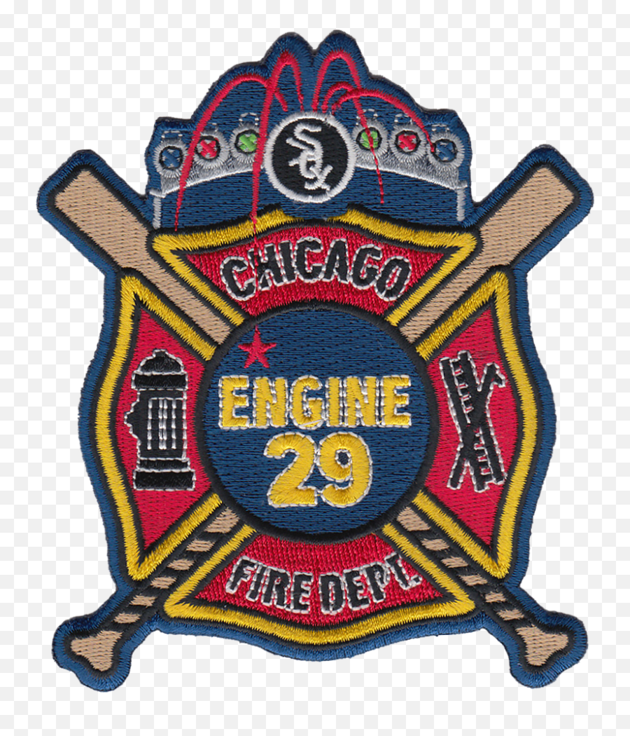 Chicago Fire Department House Patch - Cfd Engine 29 Shirt Emoji,White Sox Logo
