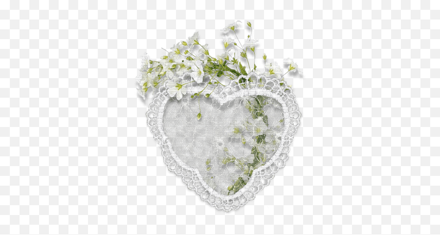 Minou - White Heart Laceflowerdeco Minou White Heart Decorative Emoji,White Heart Transparent