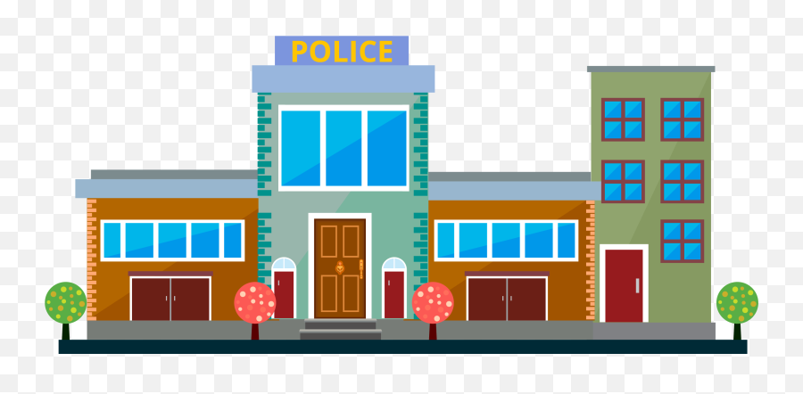 Police Station Police Officer Clip Art - Police Station Police Station Vector Png Emoji,Building Clipart