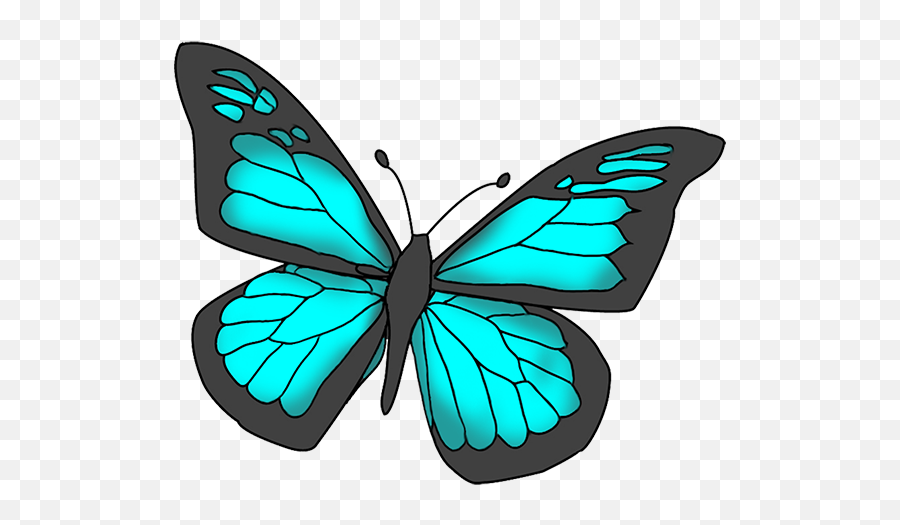 Butterflies Cartoon - Clip Art Library Blue Green Butterfly Clipart Emoji,Butterflies Clipart