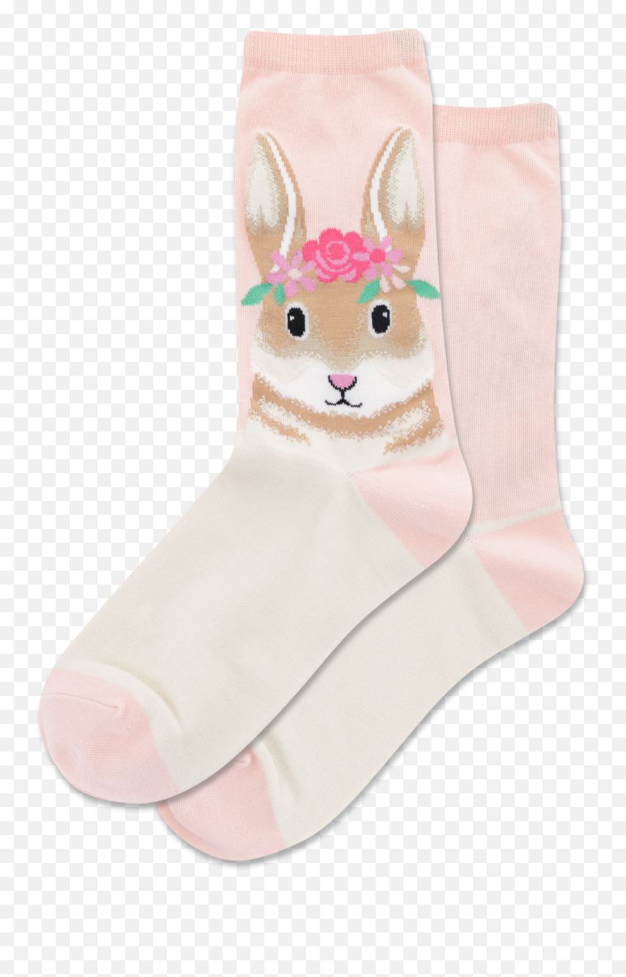 Flower Crown Bunny Womenu0027s Crew Sock - Soft Emoji,Flower Crown Transparent