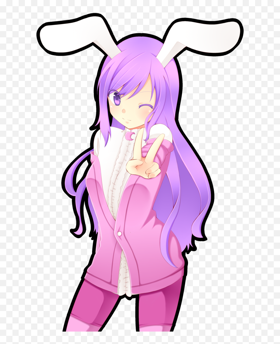 Bildergebnis Anime Girl Bunny - Anime Girls Purple Bunny Emoji,Anime Girl Transparent