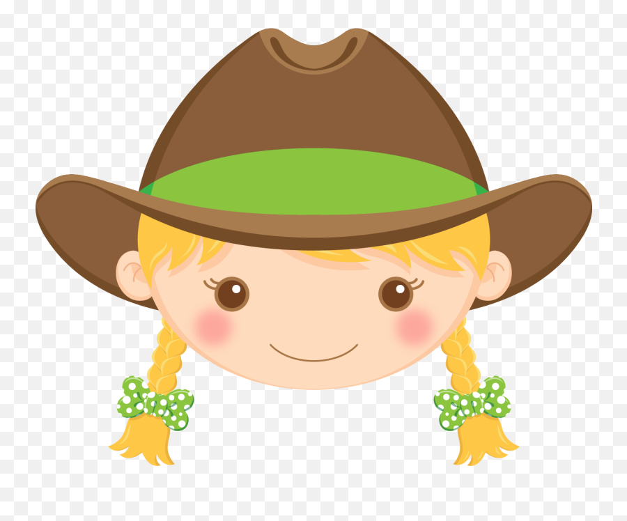 Cartoon Clip Art Country Cartoon Cowgirl Baby Showers Emoji,Cowgirl Hat Clipart