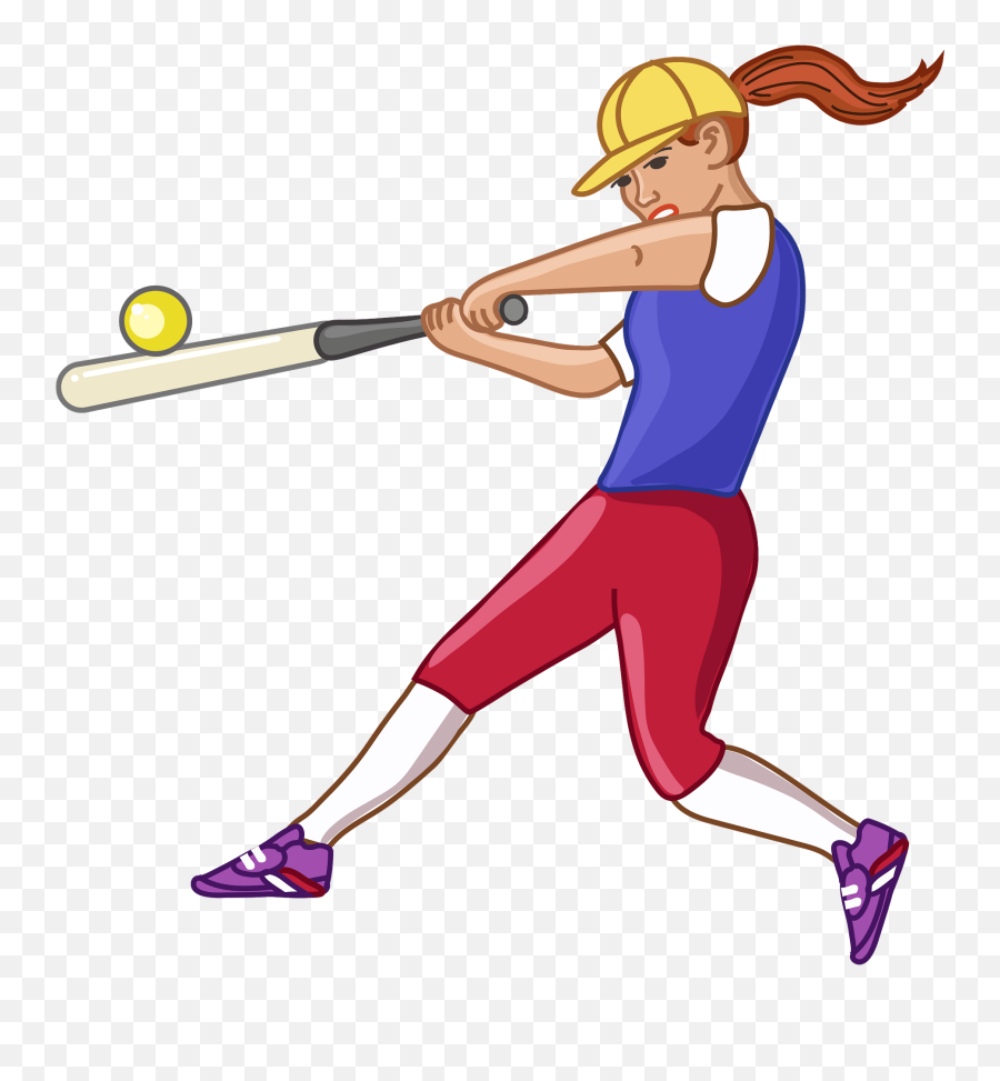 Softball Player Clipart - Soft Ball Sport Clipart Emoji,Softball Clipart