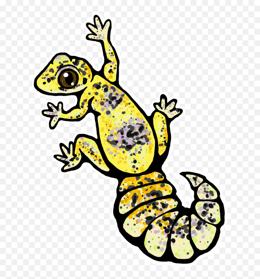 High Yellow Leopard Gecko Stickers By Sc - Leopard Gecko Leopard Geckos Simple Drawings Emoji,Leopard Clipart