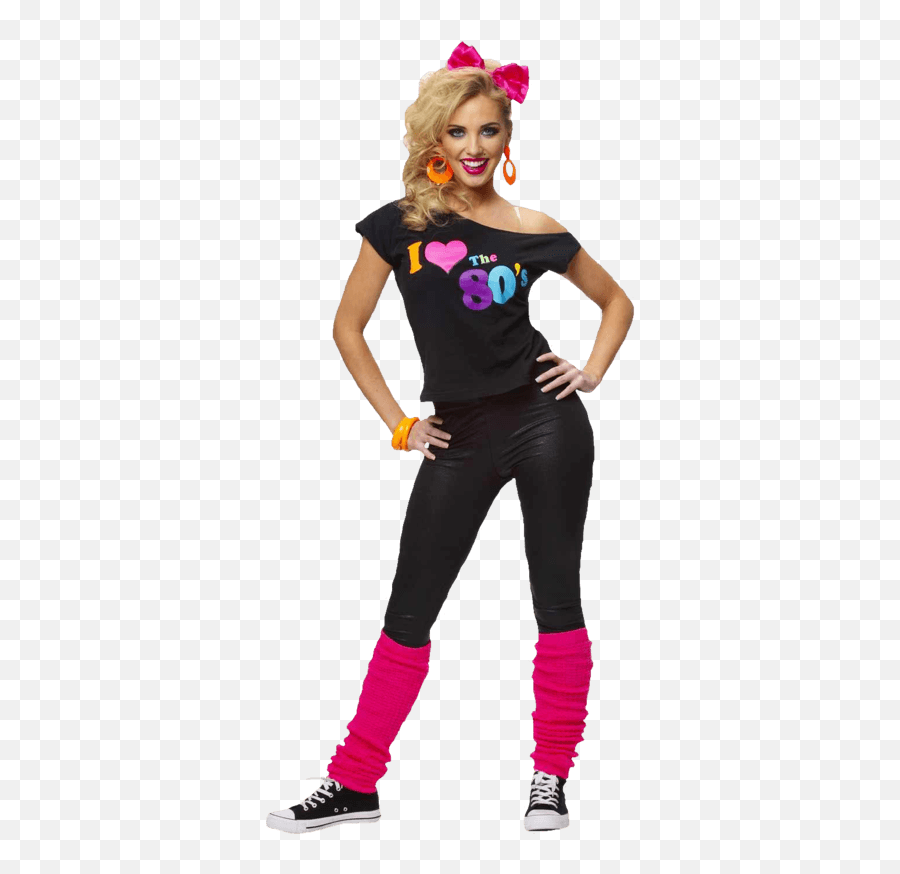 I Love The 80u0027s Party Girl Fashion Photoshop Png White - Outfit Emoji,80s Png