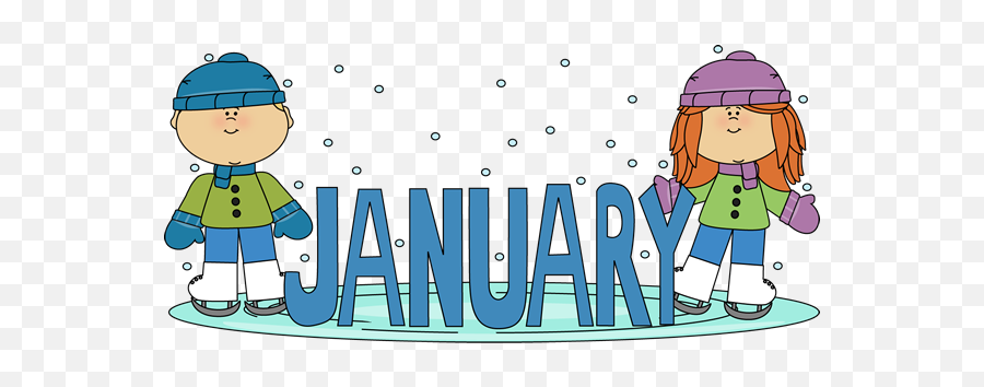January Kids Ice Skating - Fiction Emoji,January Clipart