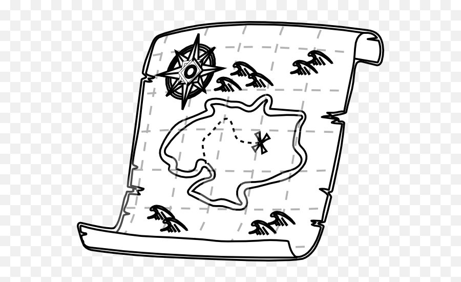Map Clipart Black And White - Clip Art Black And White Map Emoji,Map Clipart