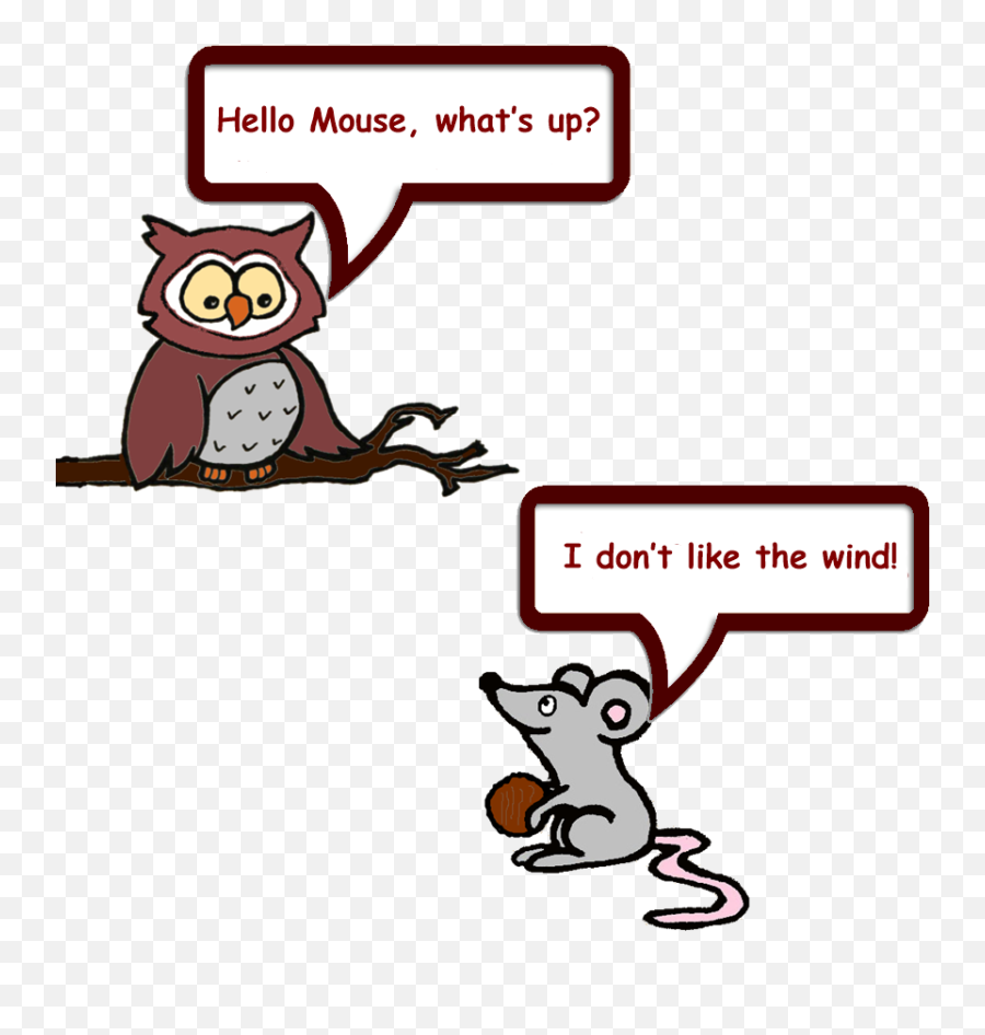Owl And Mouse Windy Day 1 Emoji,Christmas Owl Clipart