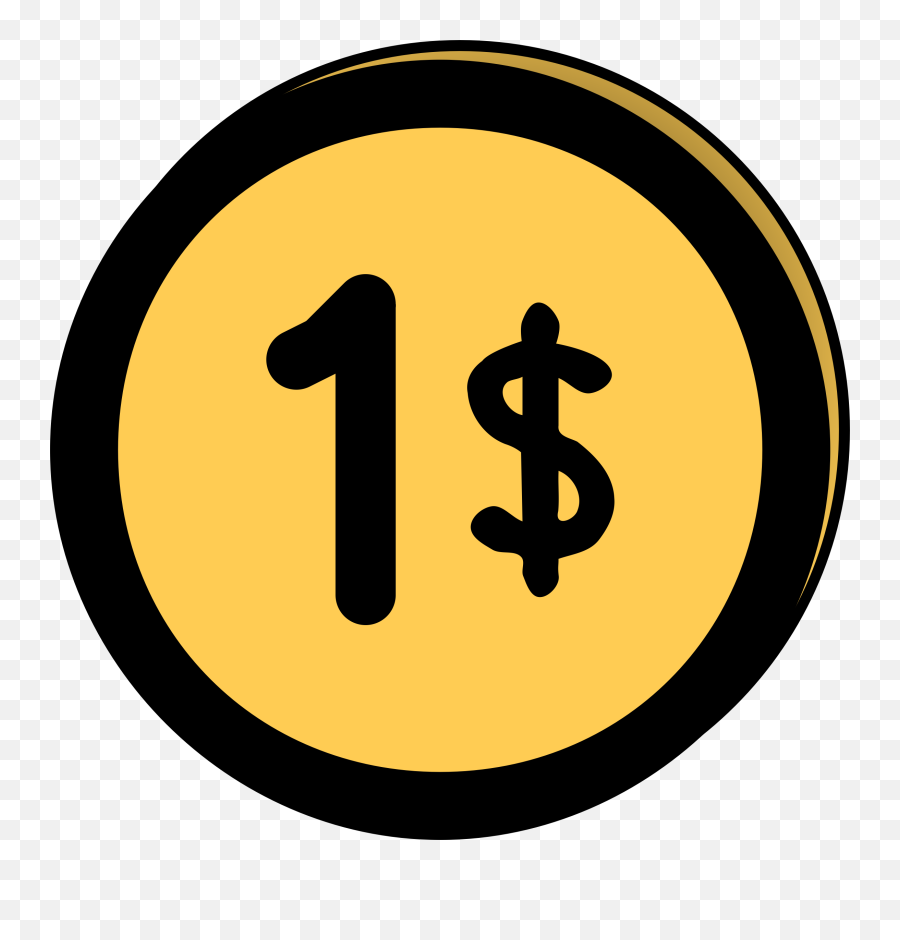 1 Dollar Coin Clipart Free Image - Simbolo De 1 Dolar Emoji,Coin Clipart