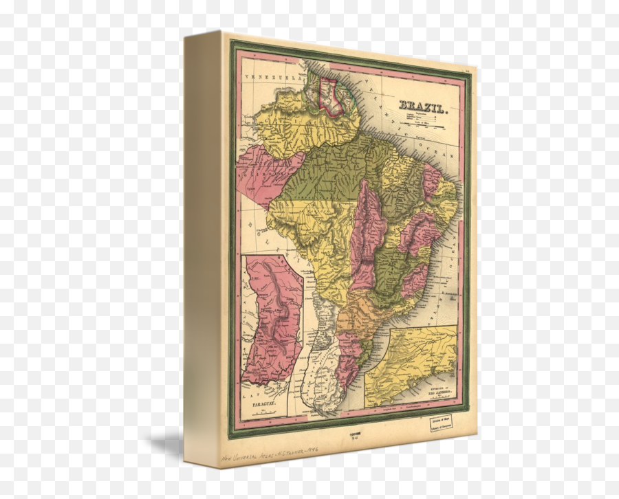 Vintage Map Of Brazil 1846 By Alleycatshirts Zazzle Emoji,Brazil Map Png