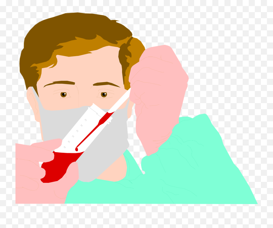Illustration Of A Lab Technician With A Vial Of Blood - Hiv Emoji,Hiv Clipart