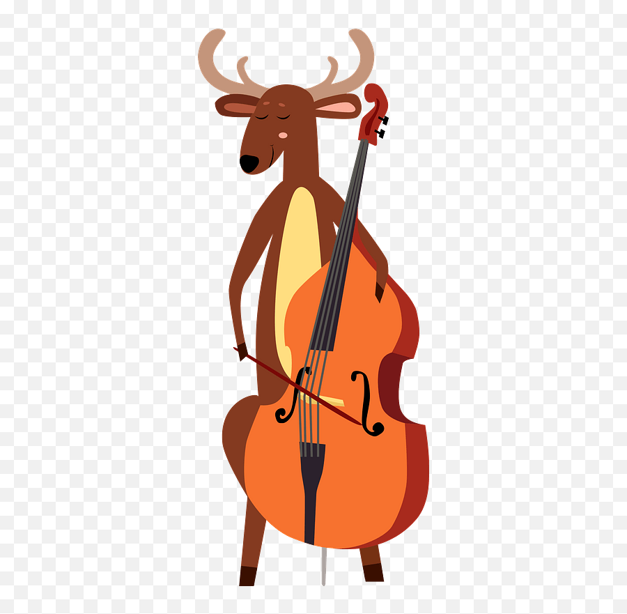 Deer Playing Double Bass Clipart - Instrumentalist Emoji,Bass Clipart