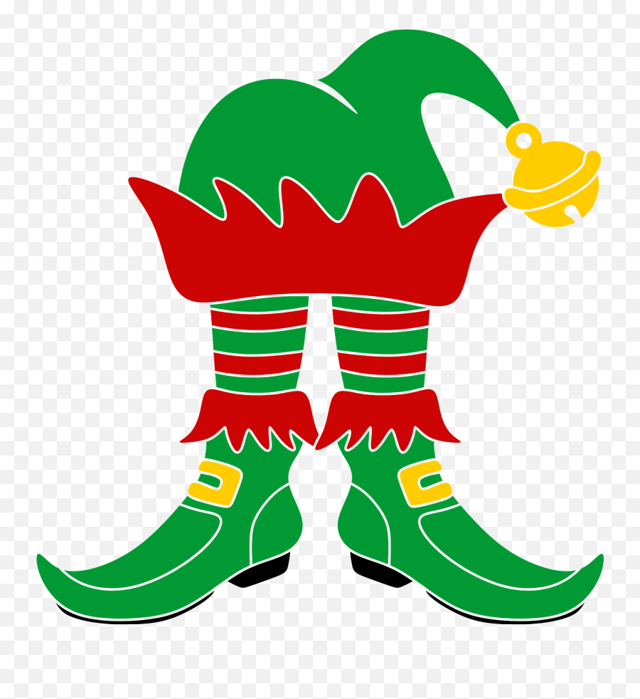 Christmas Elfs Hat And Boots Clipart - Christmas Day Emoji,Elf Hat Clipart