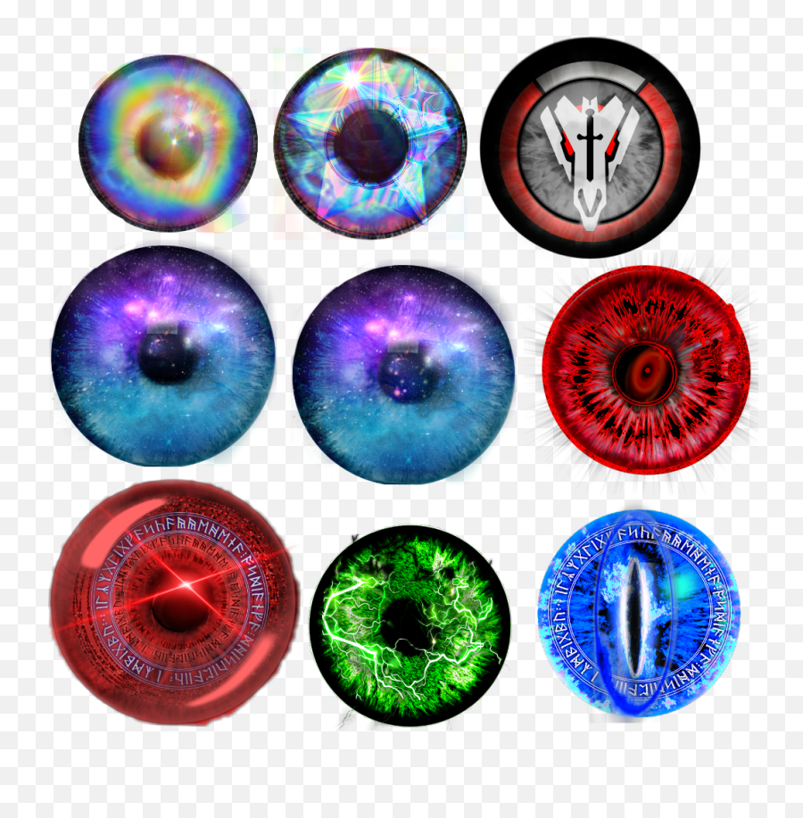 Download Eyes Eye Galaxy Demon Holo Holographic Red Blue - Eye Galaxy Png Emoji,Demon Eyes Png