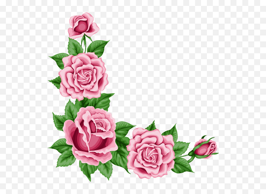 Free Romantic Pink Flower Border Transparent Png Download - Transparent Background Flower Corner Border Emoji,Flower Border Transparent