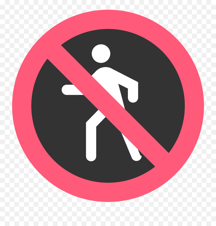 No Pedestrians Emoji Clipart Free Download Transparent Png - Imagenes De No Pasar Animado,Prohibido Png