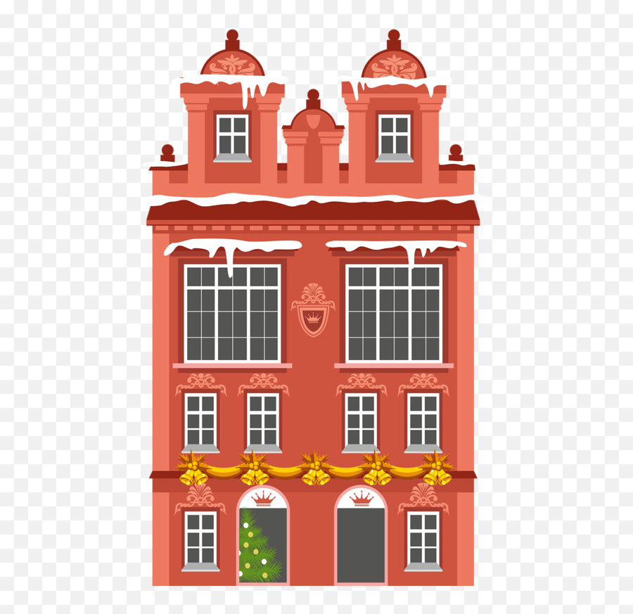 Building Clipart Png - Christmas Building House Clip Art Emoji,Building Clipart