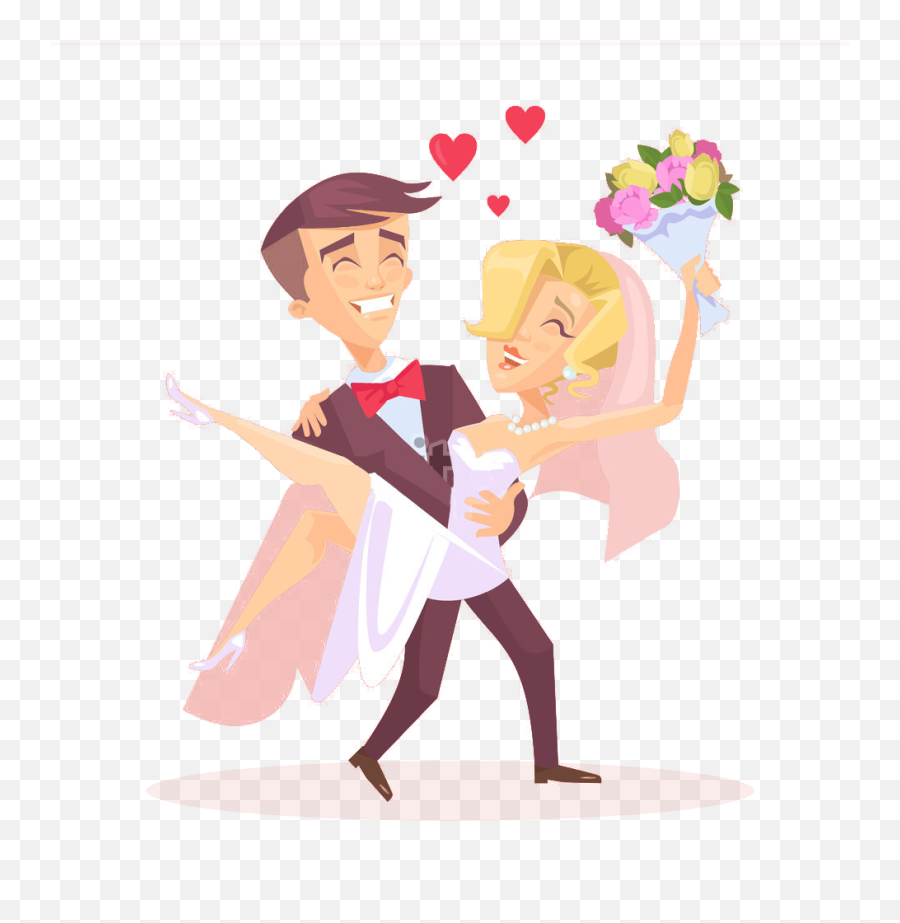 Indian Wedding Couple Cartoon Png - Wedding Emoji,India Clipart