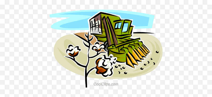 Cotton Picking Machine Royalty Free Vector Clip Art Emoji,Harvesting Clipart