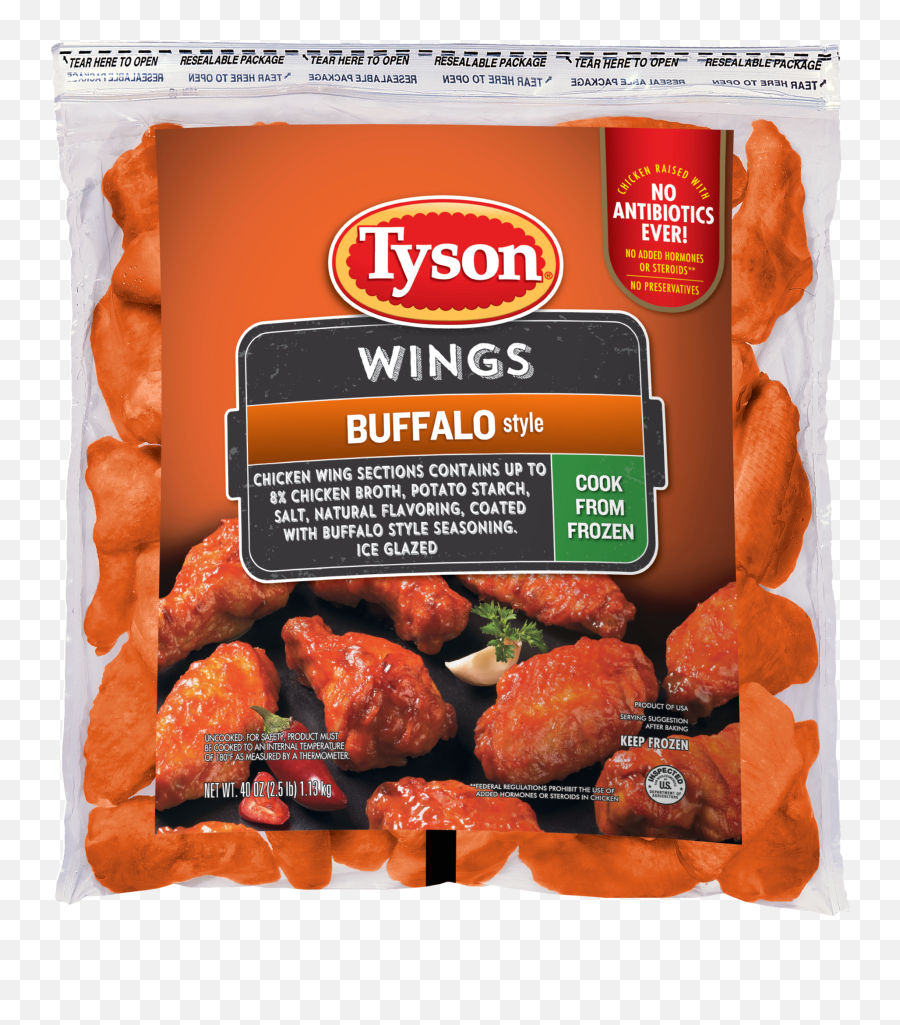 Tyson Rtc Buffalo Style Chicken Wings 25 Lb Frozen Emoji,Tyson Foods Logo
