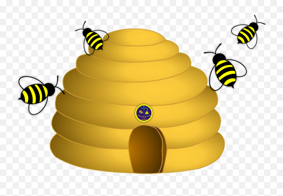 Bee Hive Clipart Yellow Bee - Bee Hive Clipart Transparent Background Emoji,Beehive Clipart