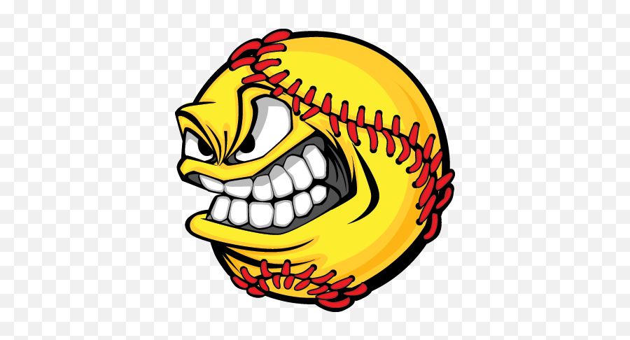 Softball Face - Mad Softball Clipart Emoji,Softball Clipart