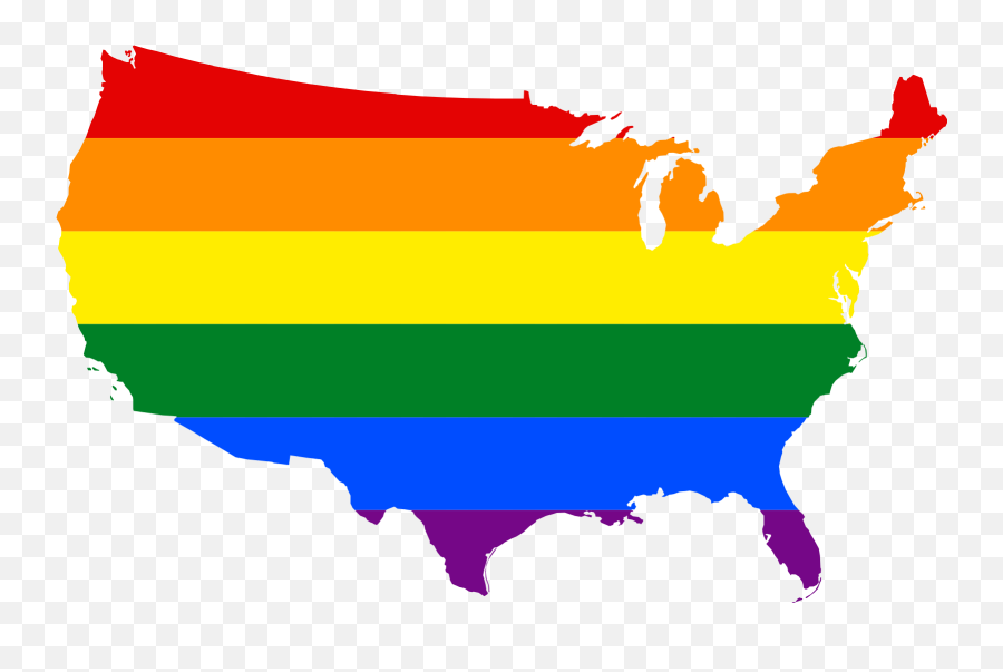 Lgbt Flag Map Of The United States Of America - Lgbt United Chick Fil A Locations Usa Emoji,United States Clipart