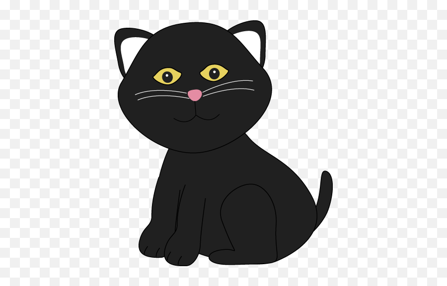 Cute Halloween Black Cat Clip Art - Cute Black Cat Clipart Emoji,Cat Clipart
